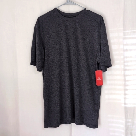bcg Heather Grey Turbo Melange Short Sleeve Moisture Wicking Athletic Tee Medium - Picture 1 of 4